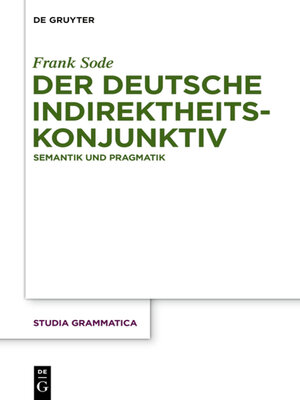 cover image of Der deutsche Indirektheitskonjunktiv